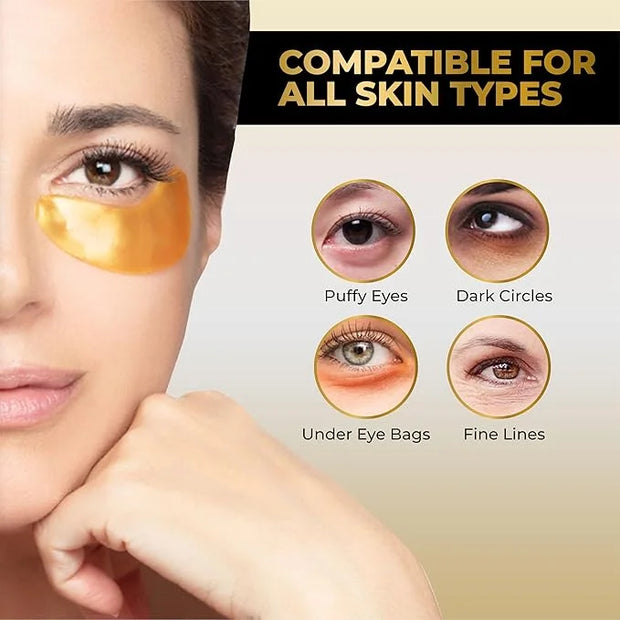 Under Eye Patches (25 Pairs) - Skin Care - Beauty Eye Mask - Eye Patches - Gift for Men - Gift for Women - Luxury Golden E...