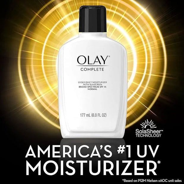 Olay Face Moisturizer Complete Lotion All Day Daily Facial Moisturizing Lotion SPF 15 for Normal Skin and Hydration, Oil-F...