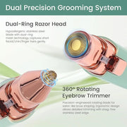 Hatteker Eyebrow Facial Trimmer, 2 in1 Rechargeable Hair Removal and Eyebrow Shaver - Face Lips Body Painless Razor with B...