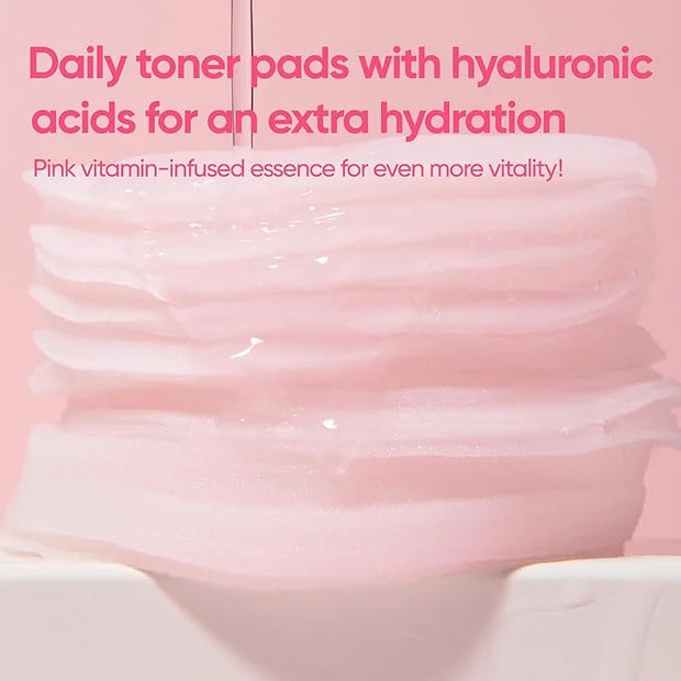BANILA CO Clean it Zero Pink Hydration Toner Pad | Vegan Korean 3-Layered Pads | Hyaluronic Acids and Vitamin Complex to M...
