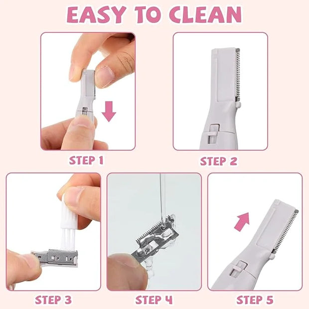 Chumia 2 Pcs Electric Eyebrow Trimmer Women Precision Face Razors Mini Shaver with Comb Christmas Women Gift Battery Opera...