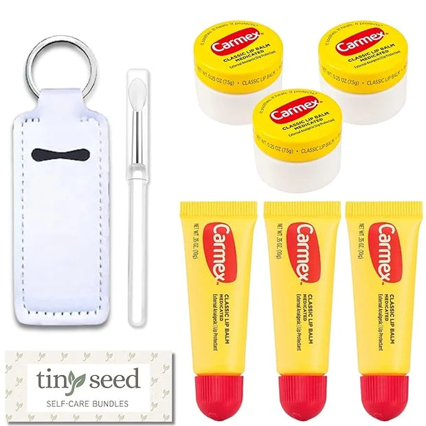 Set of 6 Medicated Lip Balms Holder