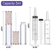 AMORIX 24 Pack Lip Gloss Tubes with Wand 5ml Empty Rhinestone Lip Gloss Containers Cute Lipgloss Bottles Lip Gloss Supplie...