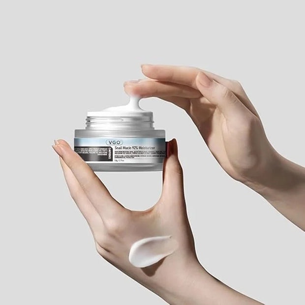 VGO Snail Mucin 92% Moisturizer 1.76 Fl Oz + Eye Cream for Dark Circles and Puffiness 0.5 Fl Oz - Product Image