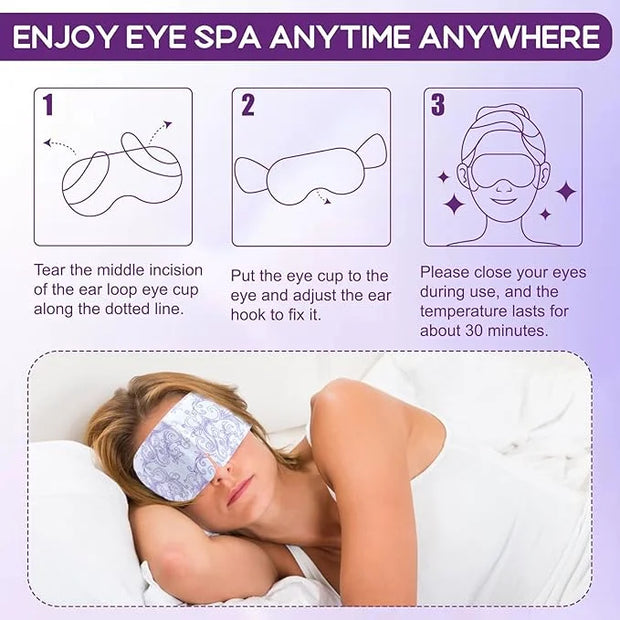 XPCARE 32 Pack Steam Eye Masks for Dry Eyes, SPA Warm Sleep Eye Mask, Disposable Heated Eye Mask for Dark Circles, Puffy E...