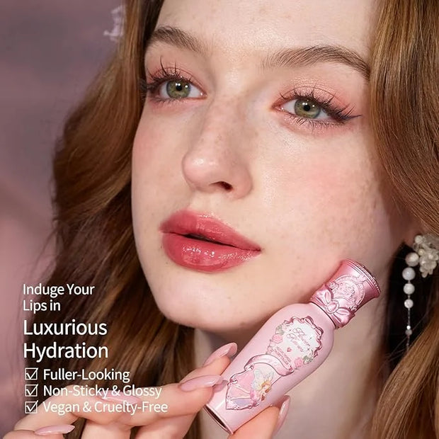 Flower Knows Midsummer Fairytales Lip Gloss-Glowy Moisturizing Coating Lip Lacquer-Hydrating Tinted Lip Oil for Girls&Wome...