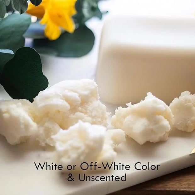 Refined Shea Butter Unscented - 100% Pure African Shea Butter for Hair & Dry Skin - Use for Soap Base, Face & Body Moistur...