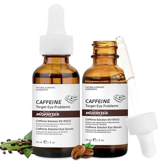 Caffeine Solution 5% + EGCG, Caffeine Eye Serum For Moisturizing, Targets Dark Circles & Puffiness, 2 PCS Natural Under Ey...