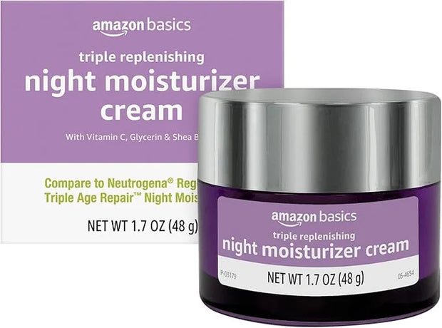 Amazon Basics Triple Replenishing Moisturizer, Night Cream, 1.7 Ounces, 1-Pack - Product Image