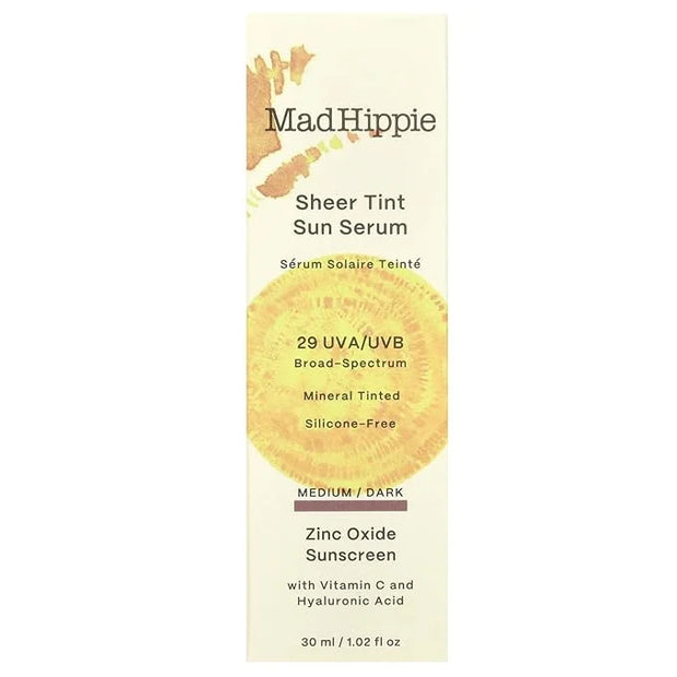 Mad Hippie Sheer Tint Sun Serum (Medium/Dark), Tinted Moisturizer for Face with SPF 29, Vitamin C, Hyaluronic Acid, Tinted...
