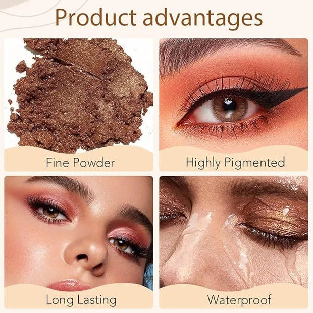 4 Colors Matte Shimmer Eyeshadow Makeup Palette,Rose Gold Champagne Nude Highly Pigmented Natural Neutral Eye Shadow Palet...