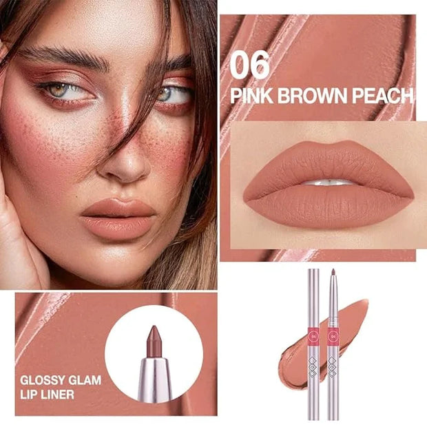 evpct Silky Smooth Lip Liner Pencil Retractable, Peach Red Lip Liner Creamy Long-Lasting Formula for Precision Contouring ...