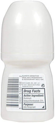 Almay Anti-Perspirant & Deodorant, Sensitive Skin, Roll-On, Fragrance Free 1.7 oz (Pack of 12) - Product Image