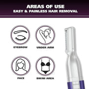 Wahl Clean & Confident Female Battery Pen Trimmer with Rinseable Blades for Eyebrows, Facial Hair, & Light Grooming- Hygie...
