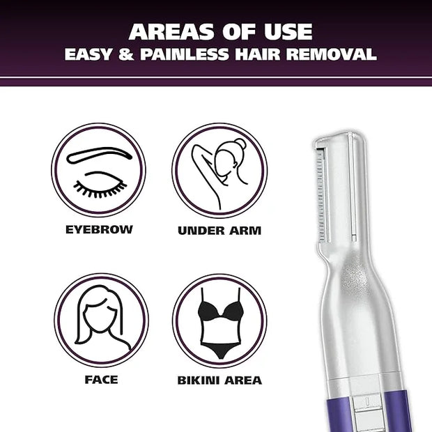 Wahl Clean & Confident Female Battery Pen Trimmer with Rinseable Blades for Eyebrows, Facial Hair, & Light Grooming- Hygie...