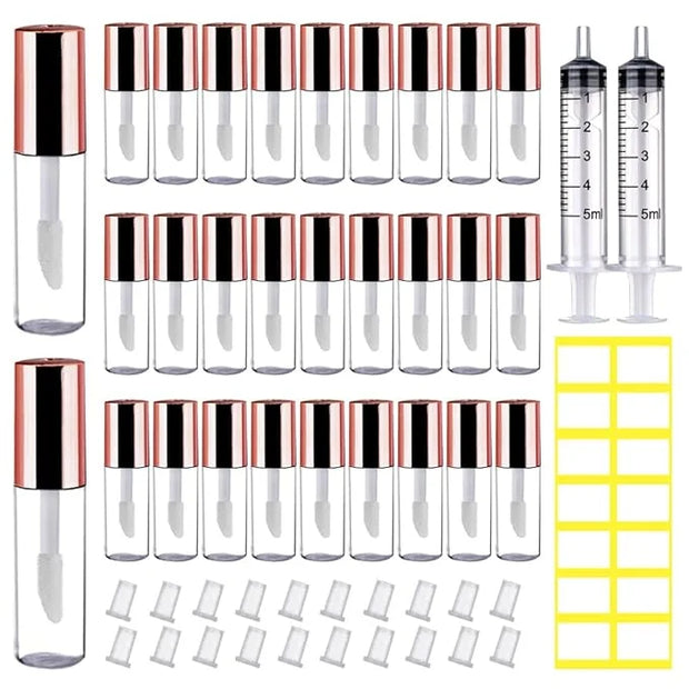 AMORIX 50PCS Mini Lip Gloss Tubes with Wand 1.2ml Empty Lip Gloss Containers Refillable Travel Lip Balm Bottles for Sample...