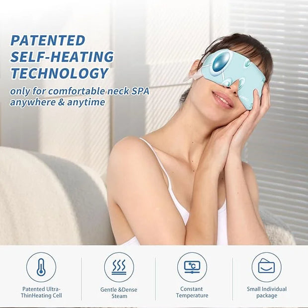 Steam Eye Mask Hyaluronic Acid Formula Self Heating Moist Eye Compress Disposable SPA Warm Eye Mask 5 Packs for Dry Eye, E...
