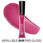 L'Oreal Paris Makeup Infallible 8 Hour Lip Gloss, Comfortable & Hydrating Formula, Posy, 0.5 fl.oz. - Product Image
