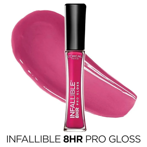 L'Oreal Paris Makeup Infallible 8 Hour Lip Gloss, Comfortable & Hydrating Formula, Posy, 0.5 fl.oz. - Product Image