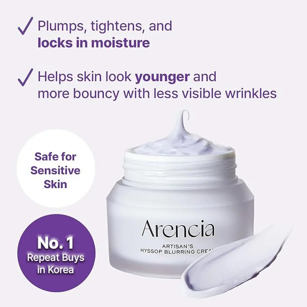 Hyssop Blurring Cream, Intense Collagen Face Moisturizer & Night Repair Cream for Anti-Aging, Nourishing Skin Barrier, Pre...