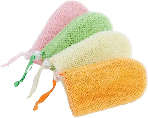 Juvale Soap Savers for Bar Soap with Drawstring Closure, Mesh Pouch for Exfoliating (4 Colors, 3.5 x 6 Inch) 4 Pack - Prod...