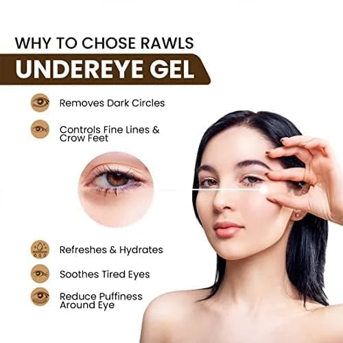 Under Eye Gel – Reduces Puffiness, Dark Circles & Eye Bags – With Hyaluronic Acid, Niacinamide & Marine Botanicals – Light...