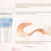 FARMASi Make Up BB Cream Beauty Balm, Full-Coverage Foundation, Concealer, Moisturizer BB Cream for All Skin Types, 1.7 fl...