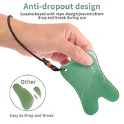 3PC Gua Sha Tools Set - Natural Nephrite Jade Facial & Body Stones, Hypoallergenic Skin Care Kit with Adjustable Cord & A ...