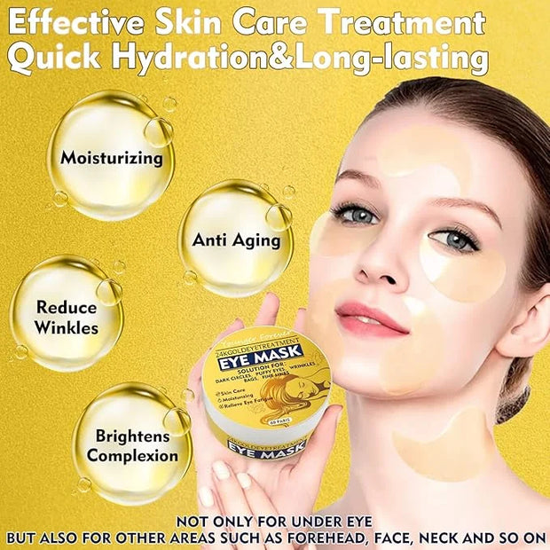 Under Eye Patches, 24K Gold Eye Patches for Puffy Eyes and Dark Circles, Under Eye Masks for Dark Circles and Puffiness, E...