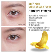 24K Gold Powder Gel Collagen Eye Masks Sheet Patch, Remove Bags,Dark Circles &Puffiness,Reduce Wrinkle,Moisturising,Hydrat...
