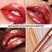 Rose Red Lip Gloss Lip Plumper Gloss Tinted Glitter Lipgloss Lip Oil Teens Moisturizing Lipstick Lip Balm High Shine And V...