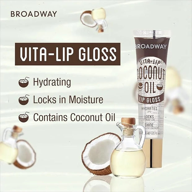 Ruby Kisses Broadway Vita-Lip Clear Lip Gloss (8 Pack), Ultra-Hydrating & Soothing Formula with Vitamins, High-Shine Non-S...