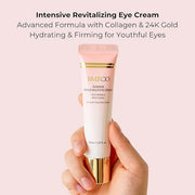 24K Gold Eye Cream – Dark Circle & Wrinkle Treatment, Hydrating & Brightening Under Eye Care, Anti-Aging & Firming for Fin...