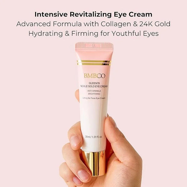 24K Gold Eye Cream – Dark Circle & Wrinkle Treatment, Hydrating & Brightening Under Eye Care, Anti-Aging & Firming for Fin...