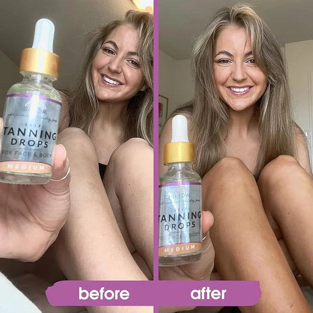 Face Tanning Drops to Add to Moisturizer, Face Self Tanner Bronzing Drops, Quick Tan Drops, Self Tanning Drops for Face an...