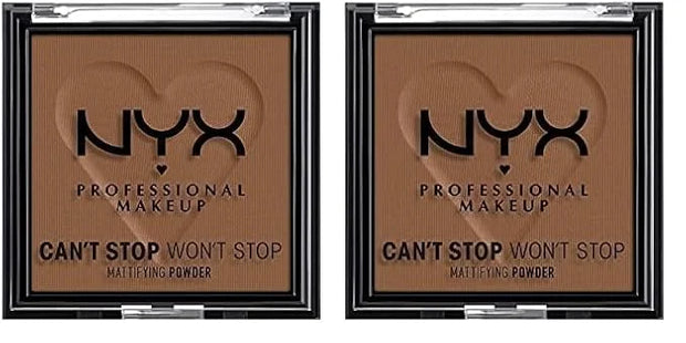 NYX PROFESSIONAL MAKEUP Can't Stop Won't Stop Mattifying Pressed Powder - Deep (Pack of 2) - Product Image