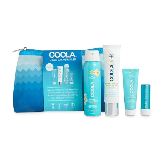 COOLA Organic Sunscreen and Lip Balm SPF 30 Sun Protection Kit, Dermatologist Tested and TSA Approved, Vegan and Gluten Fr...