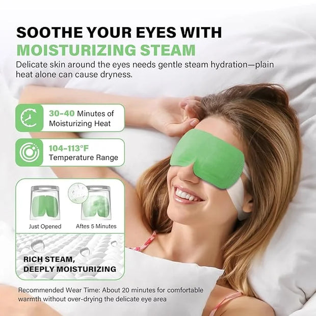 16 Packs Steam Eye Mask, Self Heating Warm Compress for Dry Eyes, Disposable Heated Eye Mask for Sleep, Spa, Travel Essent...