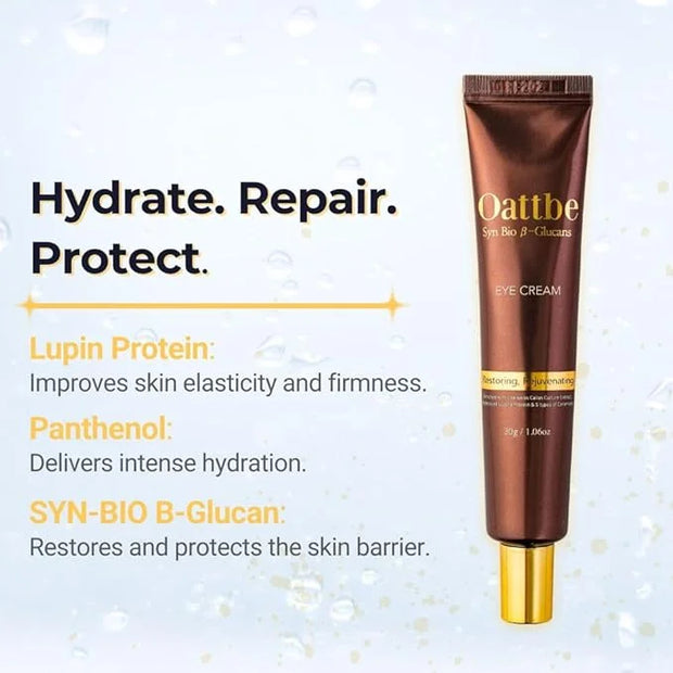 Eye Cream with SYN-BIO B-Glucan - Reduces Wrinkles, Brightens Dark Circles, Hydrates & Firms Skin - Gentle for All Skin Ty...