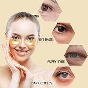 24k Golden Glow Under Eye Patches (30 Pairs Eye Gels), Collagen Eye Masks for Dark Circles and Puffiness, Bags, Relieves P...