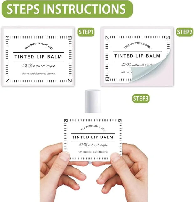 OLYCRAFT 100Pcs Self-Adhesive Lip Balm Tag Wrapping