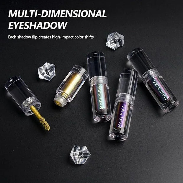 MAKI YIKA Glitter Eyeshadow Rose Pink Liquid Multichrome Eyeshadows Long Lasting, Metallic Chameleon Eye Shadow Smudgeproo...