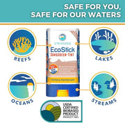 STREAM2SEA EcoStick SPF 35 Mineral Sunscreen Stick, Sweat Water Resistant Sunblock, USDA Approved Biodegradable Paraben Fr...