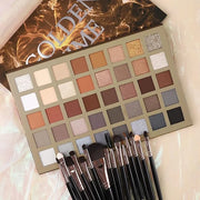 UCANBE Nude Eyeshadow Palette + 15 PCS Makeup Brushes Set, 40 Color Matte Shimmer Glitter Eye Shadow, Neutral Black Dark G...