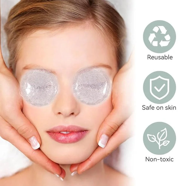 Reusable Eye Gel Cooling Pads and Silicone Eye Patches 6 Pairs, Eye Wrinkle Patches Reusable Under Eye Mask Plump Fine Lin...