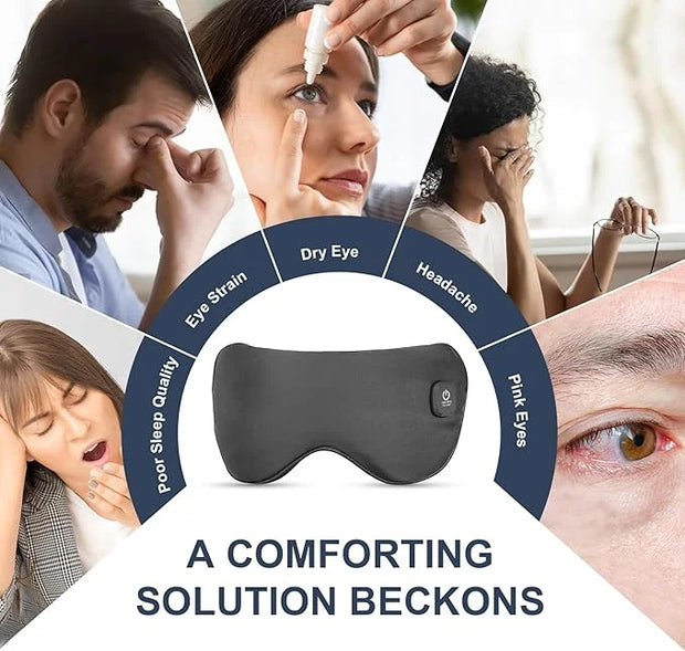 Heated Eye Mask Cordless, Warm Eye Compress for Dry Eyes Stye Blepharitis Chalazion MGD Eye Treatment, Heat Therapy to Unc...