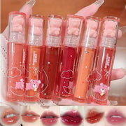 6 Colors Bear Lip Gloss Set, Lip Glaze Jelly Lipstick Liquid Lipstick Cute Bear Lipgloss Plumping Lip Tint Moisturizing Wa...