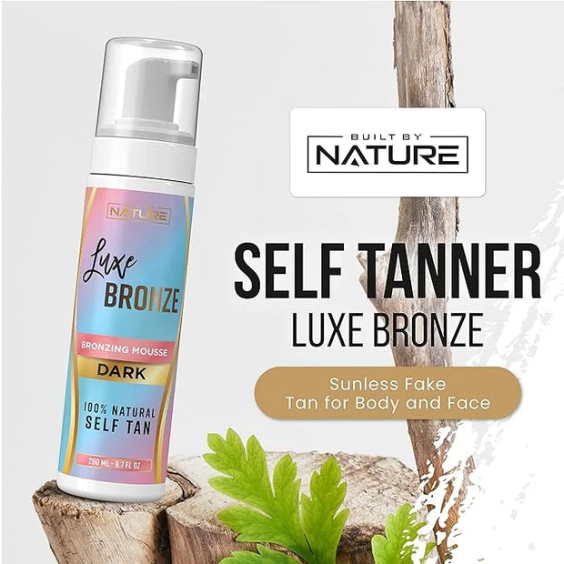 Self Tanner Dark Mousse - Fast-Acting, Anti-Cellulite, Natural Glow, Enriched with Aloe Vera & Coconut, Streak-Free & Trus...