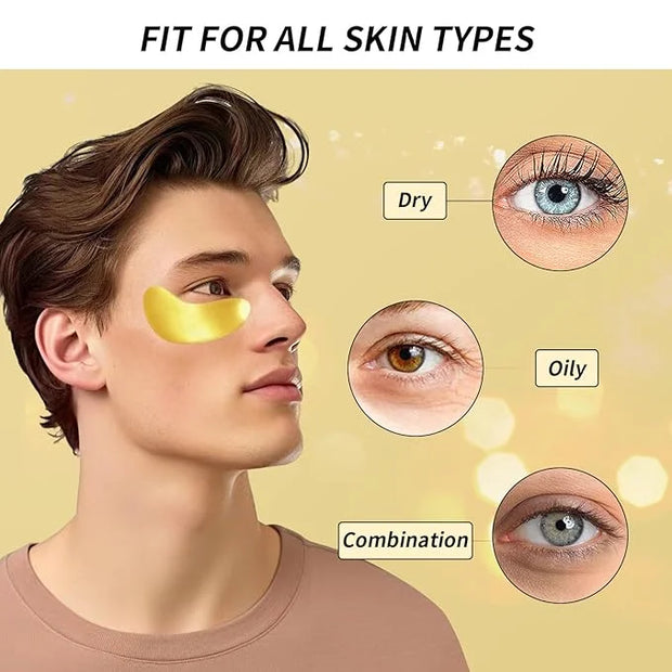 Under Eye Patches - 24 Pairs Gold Under Eye Mask for Puffy Eyes, Dark Circles, Eye Bags, Wrinkles, Collagen Eye Gels with ...