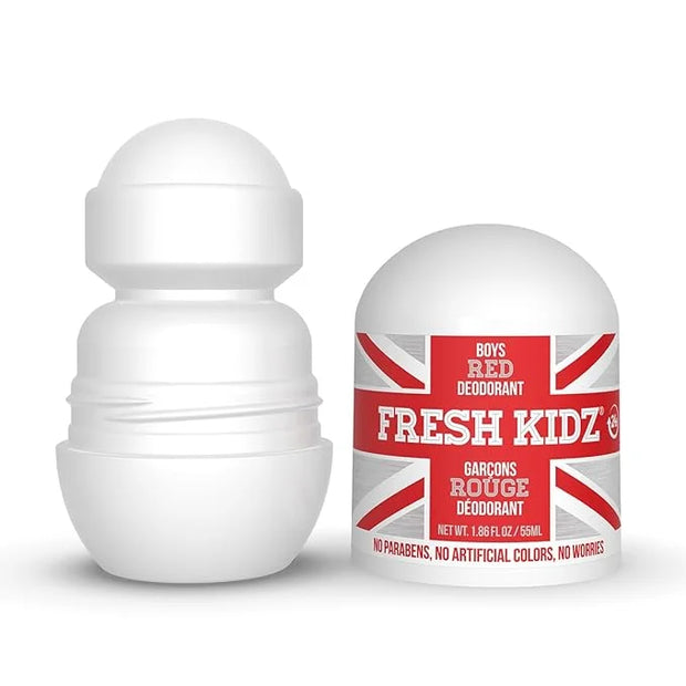 Fresh Kidz Roll On Deodorant for Kids and Teens - Baking Soda and Aluminum-free 24 Hour Protection for Sensitive Skin - Bo...